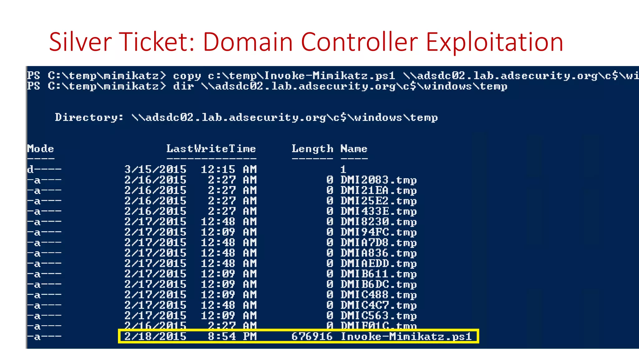 Silver Ticket: Domain Controller Exploitation
 
