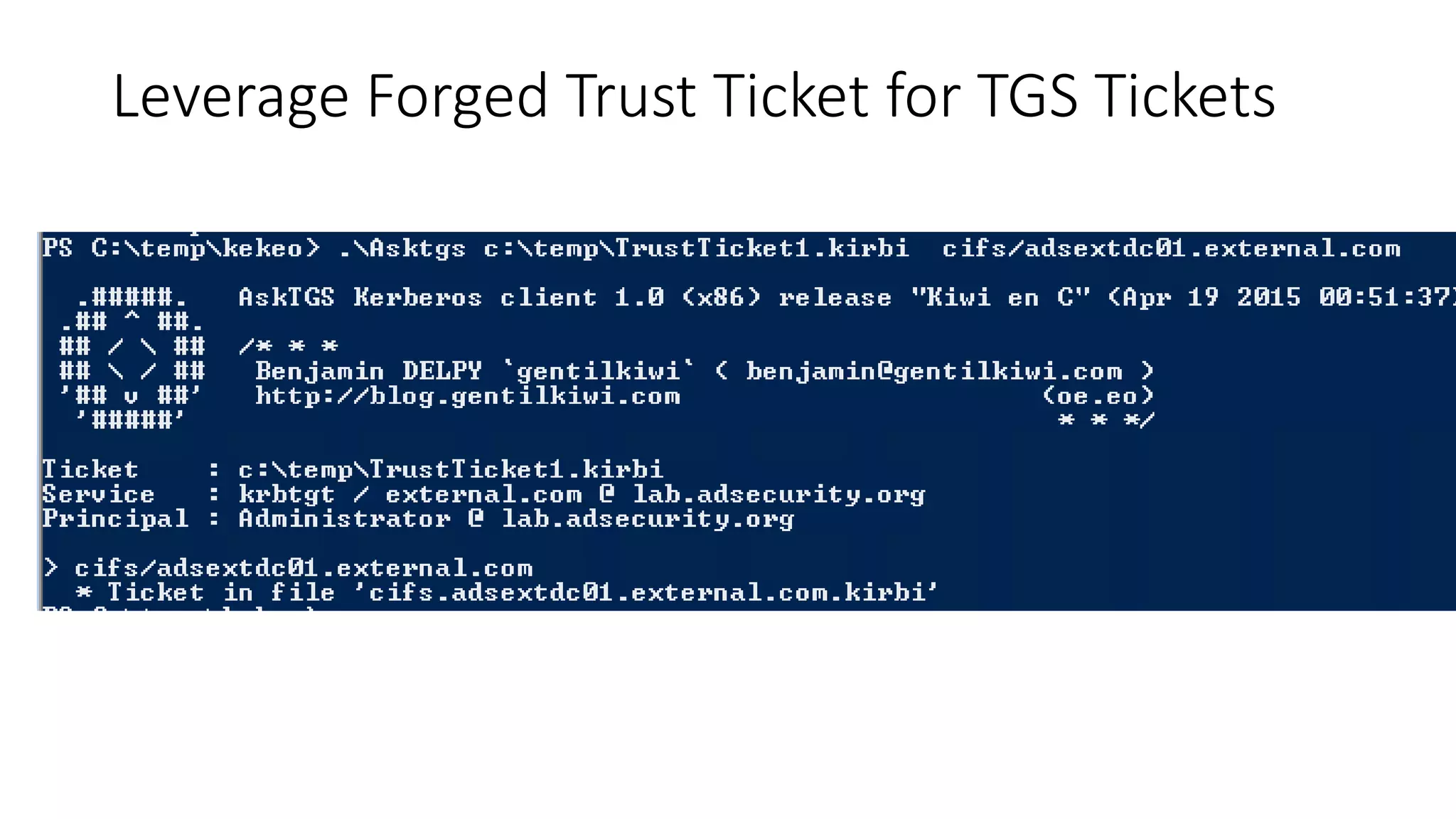 Leverage Forged Trust Ticket for TGS Tickets
 