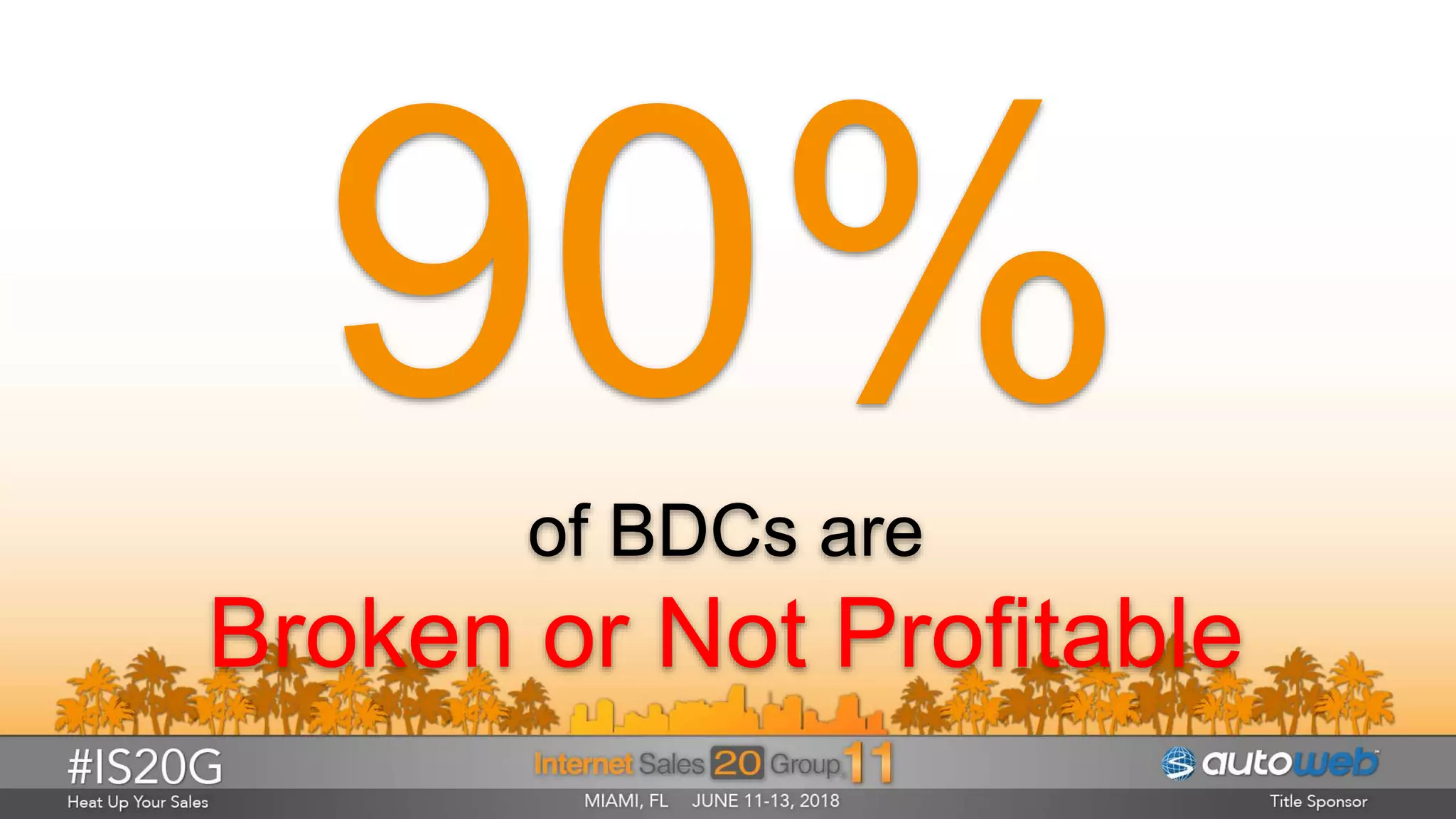 of BDCs are
Broken or Not Profitable
 