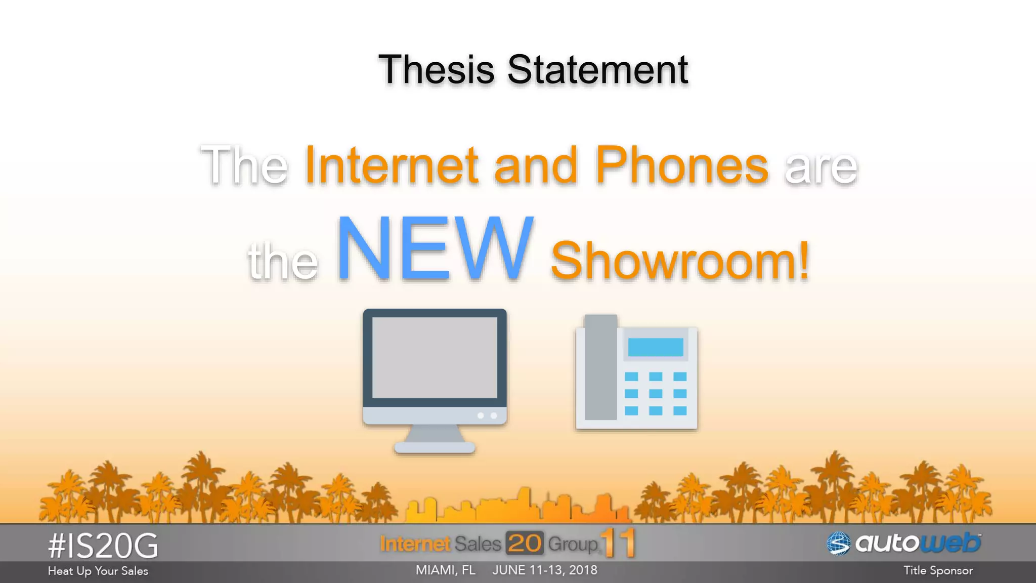 Thesis Statement
The Internet and Phones are
the NEW Showroom!
 