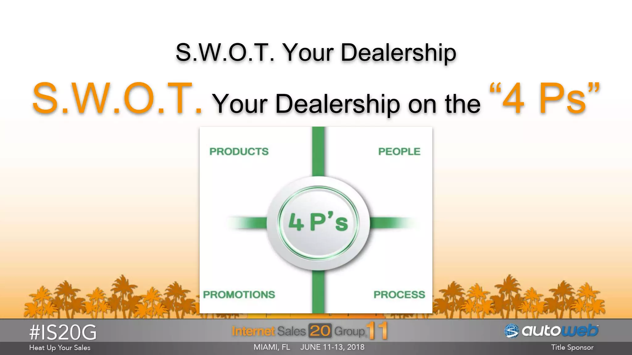 S.W.O.T. Your Dealership
S.W.O.T. Your Dealership on the “4 Ps”
 