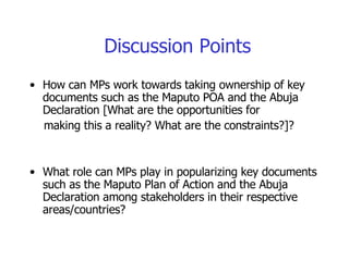Reflections on the Maputo Plan of Action and the Abuja Declaration | PPT