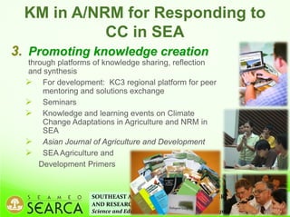 Knowledge Center on Climate Change Adaptation in Agriculture and Natural Resource Management in Southeast Asia (KC3)