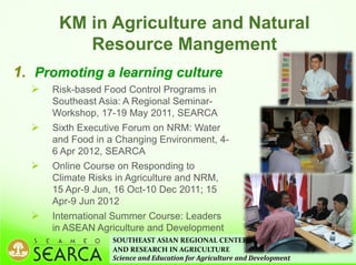 Knowledge Center on Climate Change Adaptation in Agriculture and Natural Resource Management in Southeast Asia (KC3)