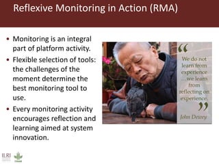 Tools for reflexivity and innovation platforms