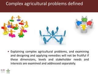 Complex agricultural problems and innovative approaches to their solutions