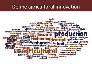Complex agricultural problems and innovative approaches to their solutions