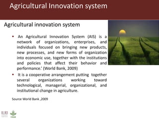 Complex agricultural problems and innovative approaches to their solutions