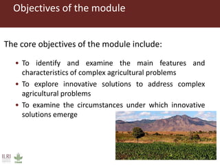 Complex agricultural problems and innovative approaches to their solutions