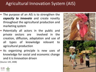 From technology transfer (TT) to agricultural innovation systems (AIS)