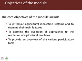 From technology transfer (TT) to agricultural innovation systems (AIS)