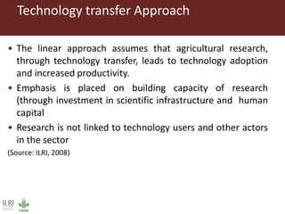 From technology transfer (TT) to agricultural innovation systems (AIS)