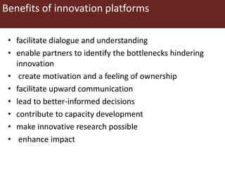 An overview of innovation platforms