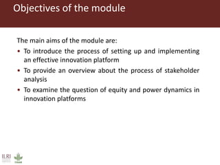 Composition and initiation of agricultural innovation platforms