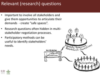 Composition and initiation of agricultural innovation platforms