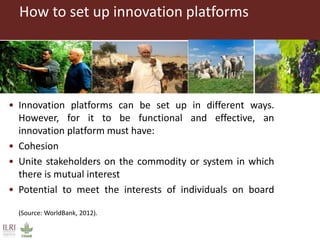 Composition and initiation of agricultural innovation platforms