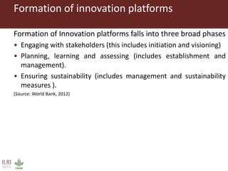 Composition and initiation of agricultural innovation platforms
