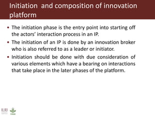 Composition and initiation of agricultural innovation platforms
