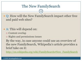Page Modification Dates© 2008 GenealogyMedia.com 36Q: How can I know when a given web page was last updated? A: Your browser can tell you when a page was last modified (Internet Explorer: Alt-F-R; Firefox: Alt-T-I; Google info:url). But this will not tell you if the update was important or not.Google Page Date Search© 2008 GenealogyMedia.com 37Expandable Portion of Advanced Search Window for Page Date, Numeric Range and other settings