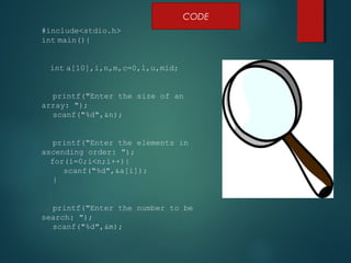Linear and Bianry search | PPT
