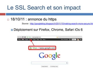 Le SSL Search et son impact


18/10/11 : annonce du https

Source : http://googleblog.blogspot.fr/2011/10/making-search-m...