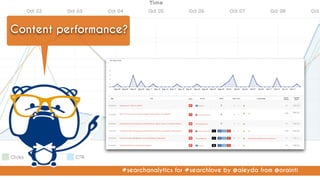 #searchanalytics for #searchlove by @aleyda from @orainti
Content performance?
 
