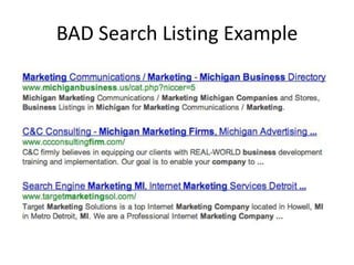 BAD Search Listing Example
 