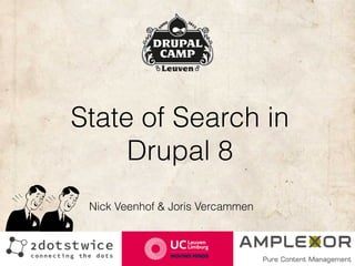 State of Search in
Drupal 8
Nick Veenhof & Joris Vercammen
 