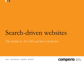 OSLO STOCKHOLM LONDON BOSTON
Search-driven websites
The shackles of the CMS and how to break free
 