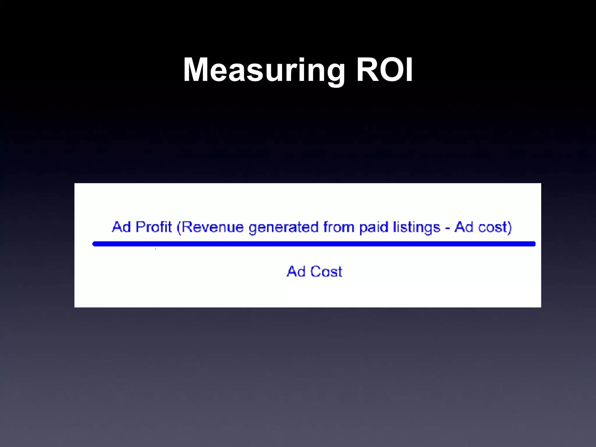 Measuring ROI 