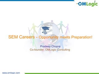 SEM Careers -  Opportunity meets Preparation! Pradeep Chopra Co-founder, OMLogic Consulting  