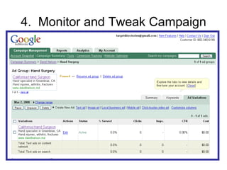 4.  Monitor and Tweak Campaign 