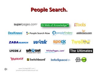 People Search. www.StrategicIMC.com | jonathan.petersen@comcast.net 