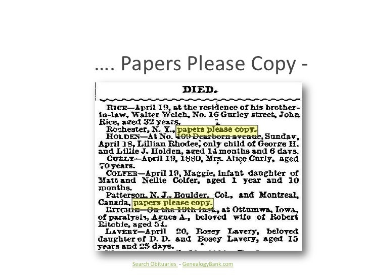 How To Search For Deceased Family Members In Obituaries