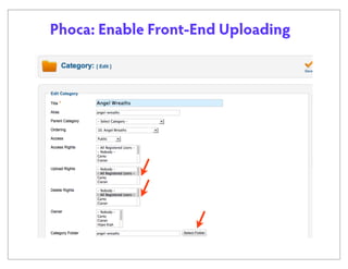 Phoca: Enable Front-End Uploading

 