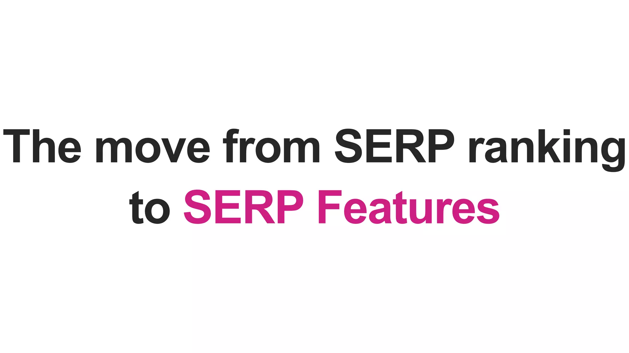 The move from SERP ranking
to SERP Features
 