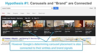 Hypothesis #1: Carousels and “Brand” are Connected
However Google’s determining carousel placement is also
connected to th...