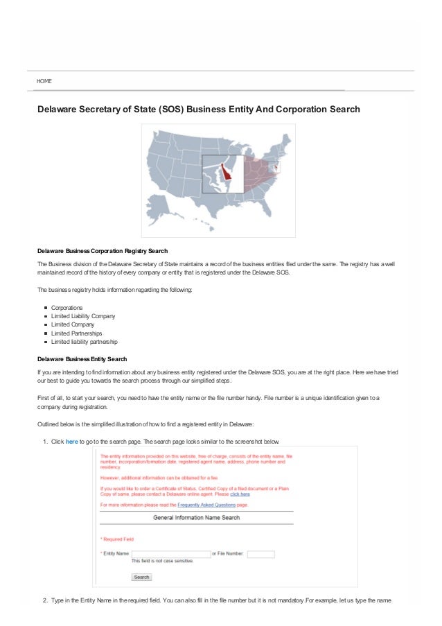 Delaware company register search