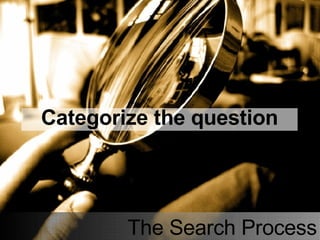 The Search Process Categorize the question 