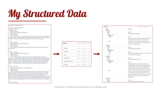 My Structured Data
Copyright © 2019 Web Savvy Marketing ● Twitter @RebeccaGill
 