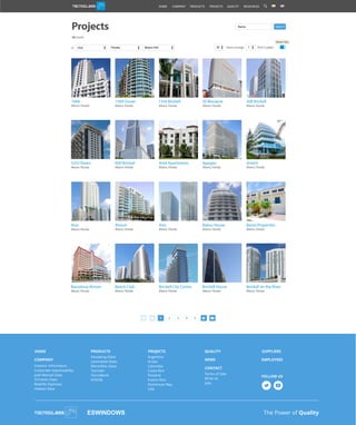 HOME
COMPANY
Investor Information
Corporate responsability
José Manuel Daes
Christian Daes
Rodolfo Espinosa
Habeas Data
PRODUCTS PROJECTS QUALITY SUPPLIERS
NEWS
The Power of Quality
EMPLOYEES
Insulating Glass
Laminated Glass
Monolithic Glass
TecnoAir
TecnoBend
N70/38
Argentina
Aruba
Colombia
Costa Rica
Panama
Puerto Rico
Dominican Rep.
USA
CONTACT
Terms of Sale
Write Us
Jobs
FOLLOW US
Projects SearchName
94 results
Miami, Florida
1550 Brickell 50 Biscayne 500 Brickell
Miami, FloridaMiami, FloridaMiami, FloridaMiami, Florida
Miami, FloridaMiami, FloridaMiami, FloridaMiami, Florida
1500 Ocean1060
items on page20 1 from 5 pagesUSA Florida Miami (94)In
5252 Paseo Amli Apartments600 Brickell ArtechApogee
Miami, Florida
Miami, FloridaMiami, FloridaMiami, FloridaMiami, Florida
Asia AxisAtrium Banta PropertiesBaltus House
Miami, Florida
Miami, FloridaMiami, FloridaMiami, FloridaMiami, Florida
Barcelona Atrium Brickell City CentreBeach Club Brickell on the RiverBrickell House
Miami, Florida
1 53 42
Mosaic View
HOME RESOURCESQUALITYPROJECTSPRODUCTSCOMPANY
 