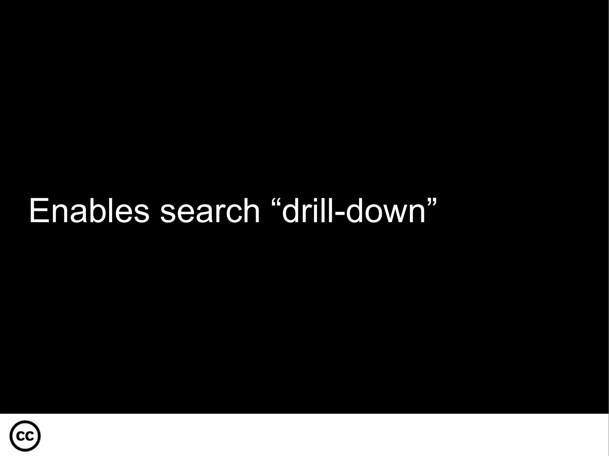 Enables search “drill-down” 