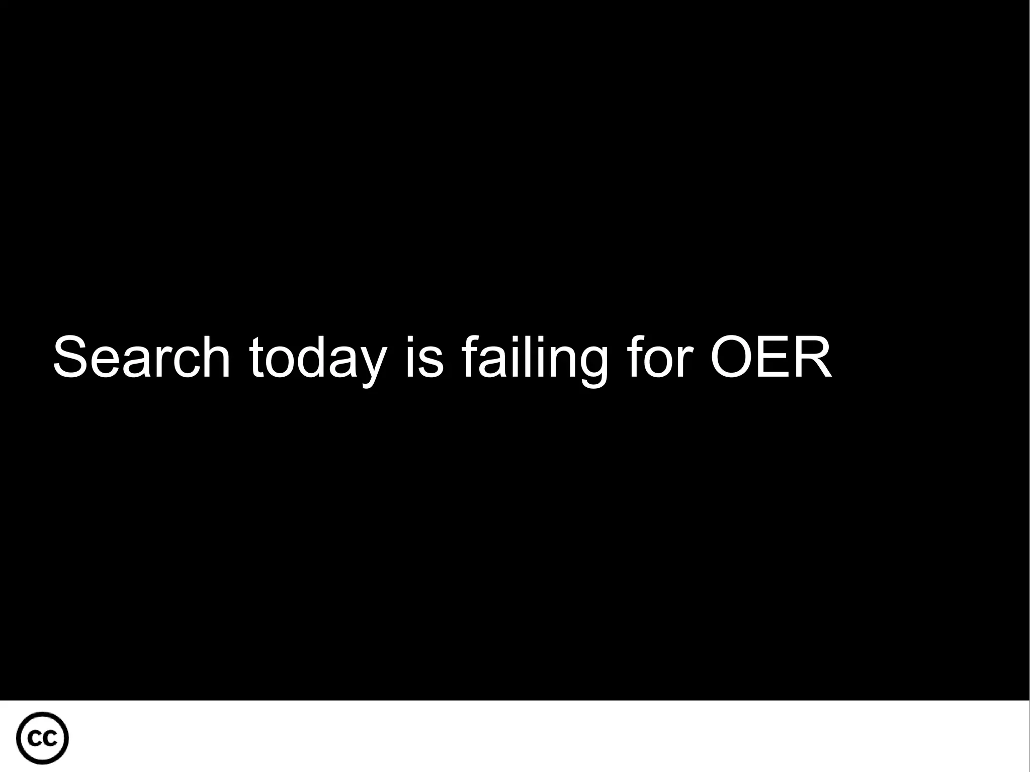 Search today is failing for OER 