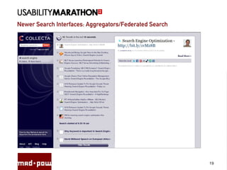 Newer Search Interfaces: Aggregators/Federated Search
19
 