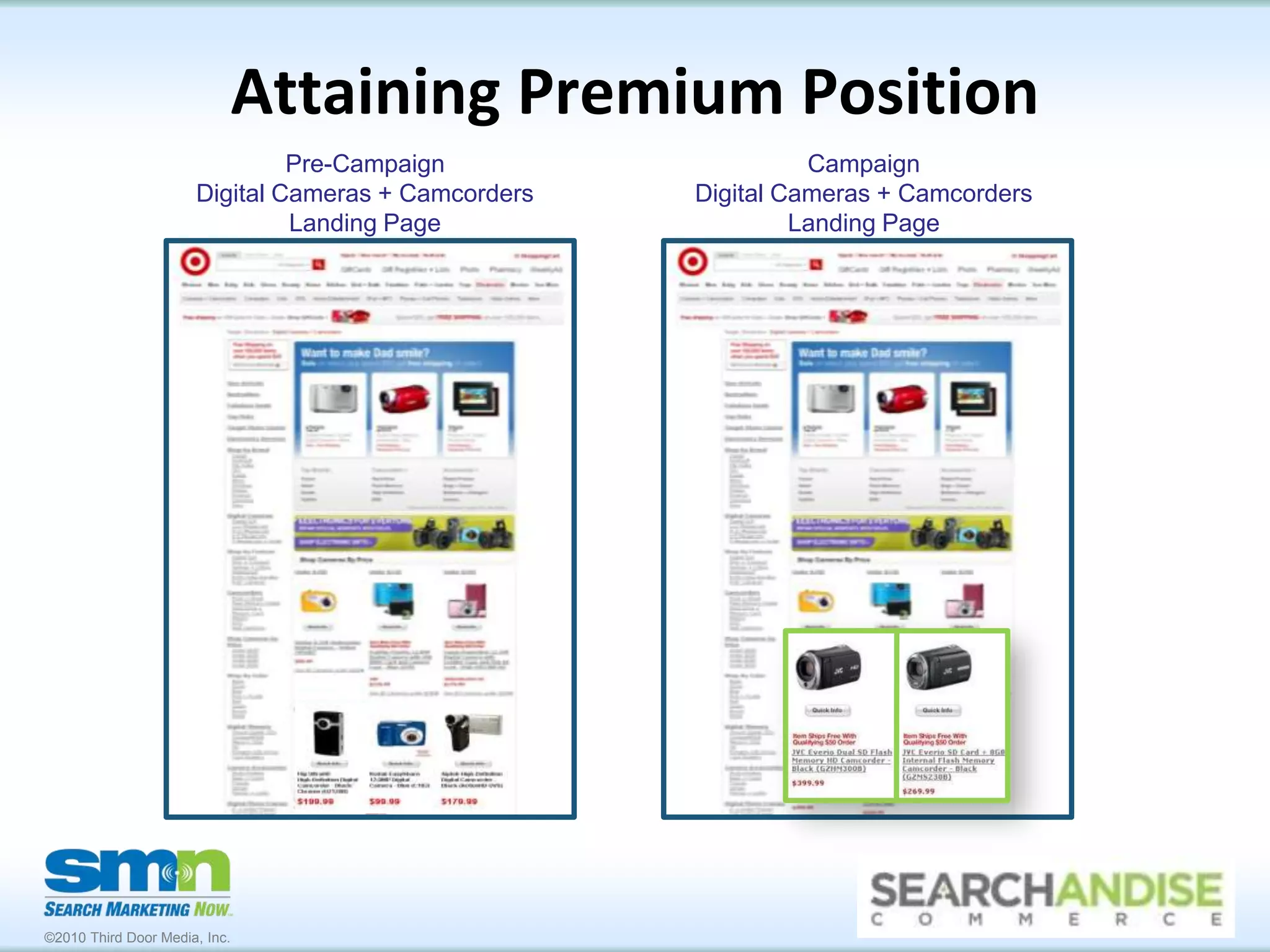 Search Engines & Site Search: 1-2 PunchFindings:  Search engines and retailer websites are the 1st or 2nd stop in the shopping process for more shoppers than any other resources.  Search engines are #1 driver of traffic to retailer sitesSearch engines #1 tool for product reviews and recommendationsImplications/Recommendations:  Marketers must ensure products, brands, models, product reviews, comparisons, images & videos appearTop of search engine results (Universal Search)Top of site search results