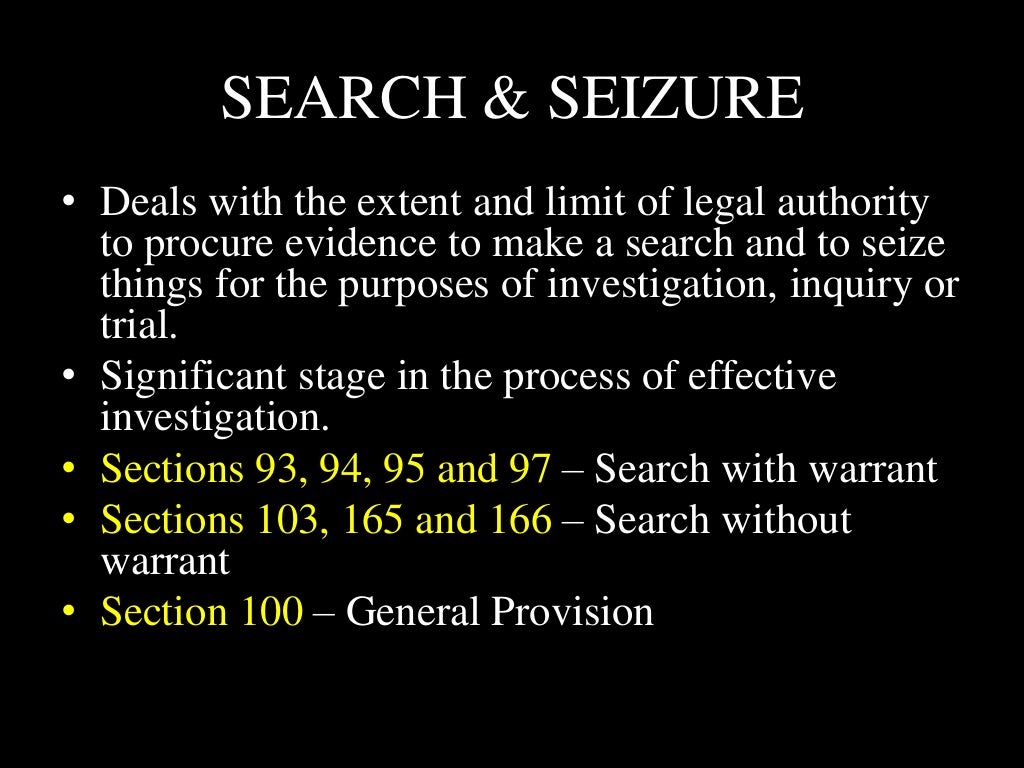 Search and seizure