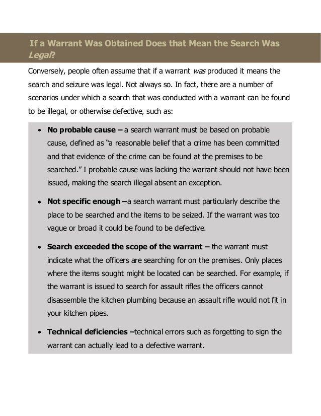 Search and Seizure Basics What Happens When the Police Conduct An I…