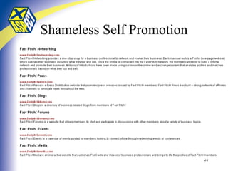 Shameless Self Promotion 