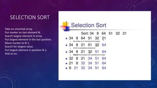 Search and Sort algorithms. Bubble, Insertion, Selection. | PPT